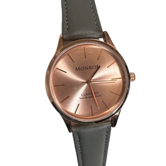 Monroé Women's Watches SOLÉROSE - CHARCOAL LEATHER -Water Resistant - 9‎ in - Picture 2 of 16